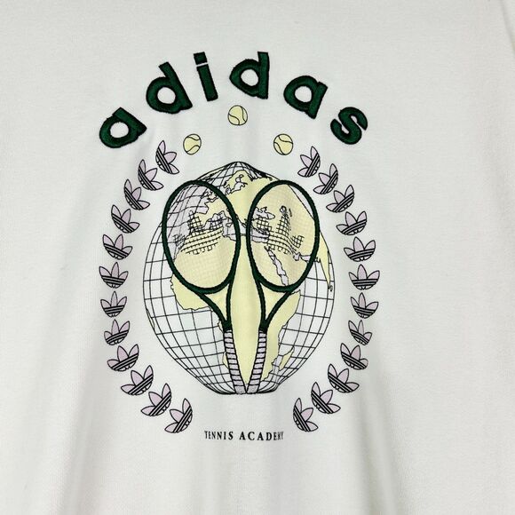 Adidas Tennis Academy Crew Sweatshirt Size Large Oversized Preppy Old Money - Picture 4 of 10